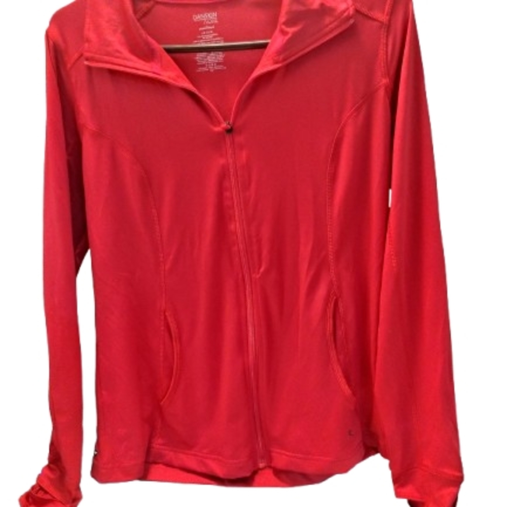 NWT Danskin Now Fitted Workout Jacket With Thumb Slits, Zipper.